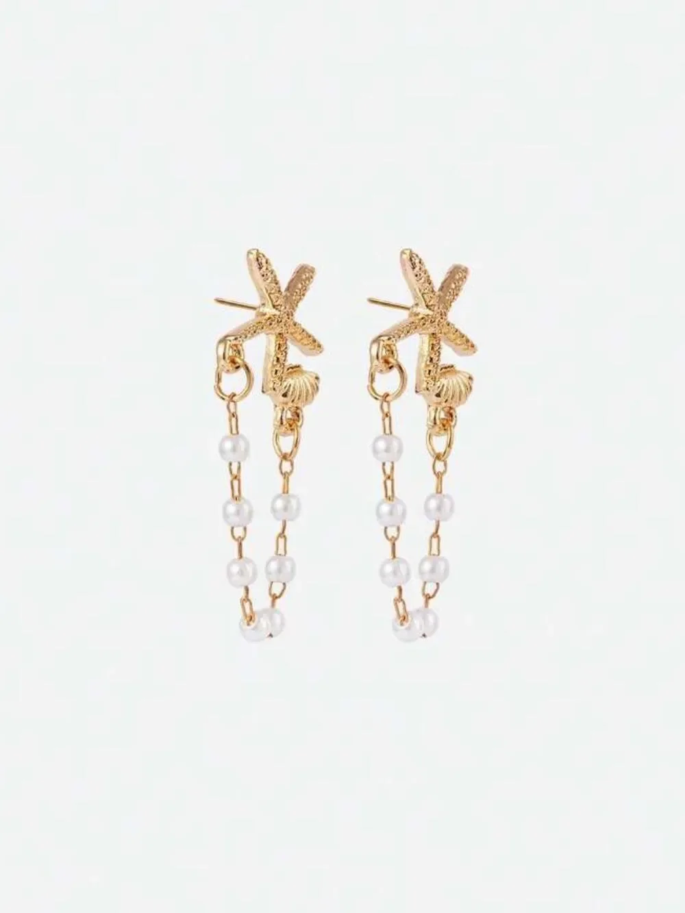 Starfish Pearl Drop Earrings S1413
